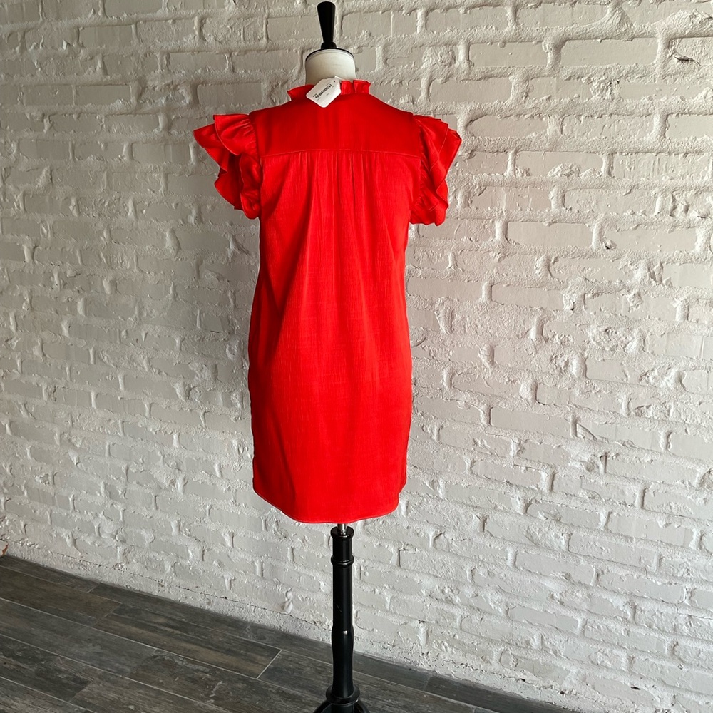 Red Ruffled Women's Top - Picture 2 of 5